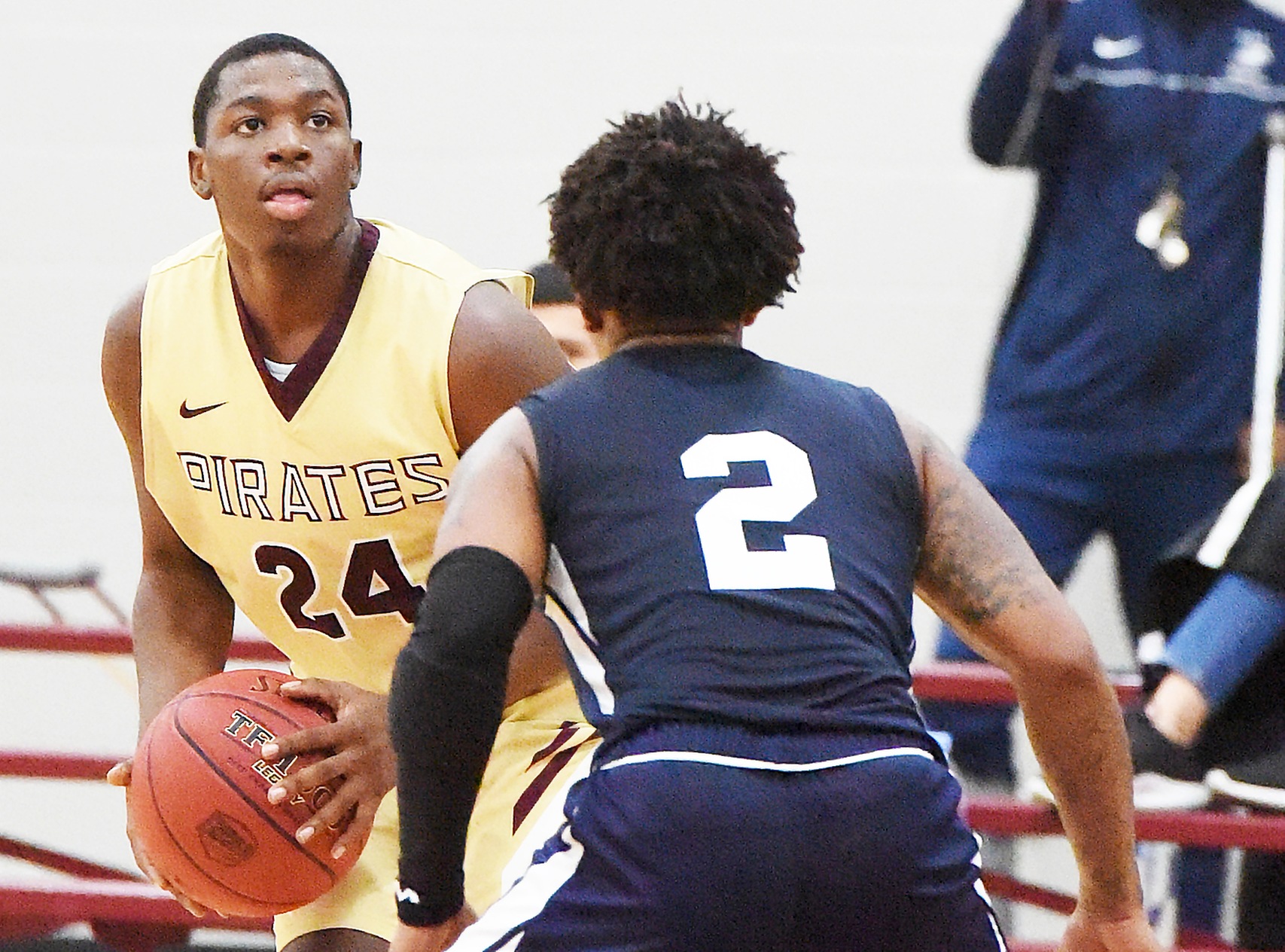 Tyrese Bellamy scored six points on two 3-pointers Saturday against Lamar State College.